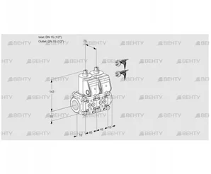 VCS1E15R/15R05NNWR5/PPPP/PPPP (88100894) Сдвоенный газовый клапан Kromschroder