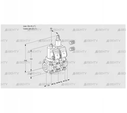 VCS2E25R/25R05NLQGR3/PPPP/PPPP (88104753) Сдвоенный газовый клапан Kromschroder