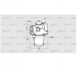 GIK 40TN02-5LB (03155156) Регулятор соотношения газ/воздух Kromschroder