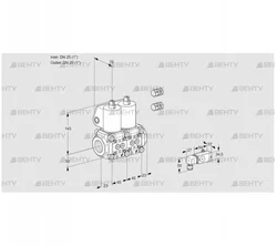 VCS1E25R/25R05NNWL3/PPPP/-3PP (88103711) Сдвоенный газовый клапан Kromschroder