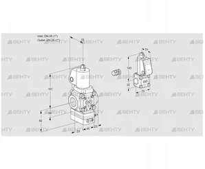 VAG1E25R/25R05GEWGL/ZS/PP (88105157) Газовый клапан с регулятором соотношения Kromschroder