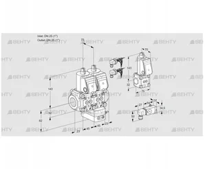 VCV1E25R/25R05NVKWR6/1-PP/PPBS (88101719) Клапан с регулятором соотношения Kromschroder