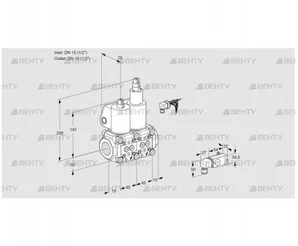 VCS1E15R/15R05NLWL/4-PP/2-PP (88100095) Сдвоенный газовый клапан Kromschroder