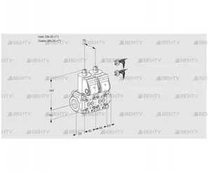 VCS1E25R/25R05NNWR5/PPPP/PPPP (88104802) Сдвоенный газовый клапан Kromschroder