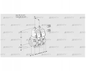 VCS1E15R/15R05NNWSR3/PPPP/PPPP (88106768) Сдвоенный газовый клапан Kromschroder