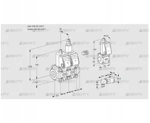 VCS1E20R/20R05NLWR/2-PP/PPBS (88106882) Сдвоенный газовый клапан Kromschroder