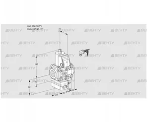 VAH1E25R/25R05HEVWR/PP/PP (88105646) Клапан с регулятором расхода Kromschroder