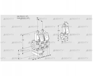 VCG2T40N/40N05GANQR/PPPP/PPZS (88104678) Клапан с регулятором соотношения Kromschroder