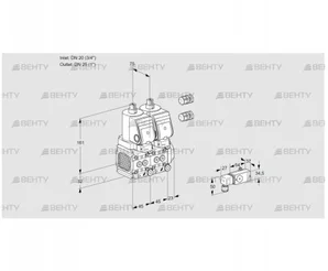 VCS1E20R/25R05FNNKGR3/PPPP/PP2- (88104118) Сдвоенный газовый клапан Kromschroder