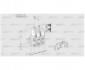 VCS3E40R/40R05NNWSR8/3--4/MMMM (88103680) Сдвоенный газовый клапан Kromschroder