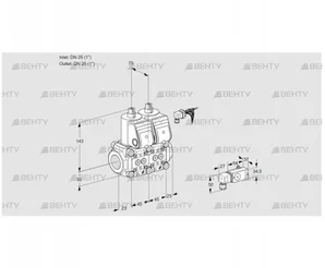 VCS1E25R/25R05NNWR/PP-3/1--3 (88103663) Сдвоенный газовый клапан Kromschroder