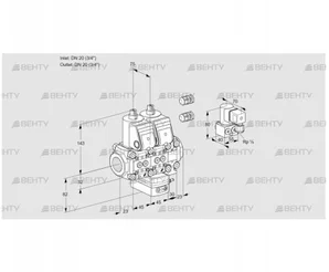 VCH1E20R/20R05NHEVWR3/PPPP/PPZY (88106500) Клапан с регулятором расхода Kromschroder