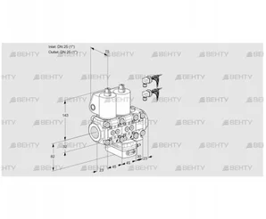 VCH1E25R/25R05NHEVWL6/PPPP/PPPP (88100520) Клапан с регулятором расхода Kromschroder