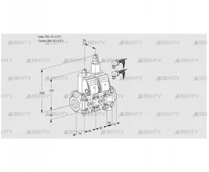 VCS1E15R/15R05NLVWR6/PPPP/PPPP (88104731) Сдвоенный газовый клапан Kromschroder