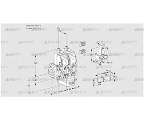 VCG1E25R/25R05NGEWR3/-3PP/2-ZY (88105723) Клапан с регулятором соотношения Kromschroder