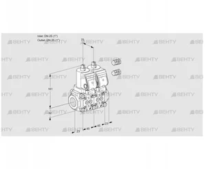 VCS1E25R/25R05NNWSR3/PPPP/PPPP (88100255) Сдвоенный газовый клапан Kromschroder