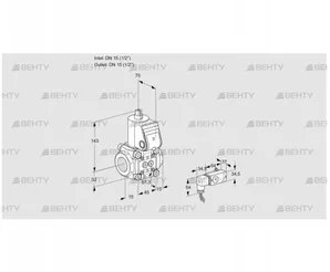 VAS1T15N/NQ (88001873) Газовый клапан Kromschroder