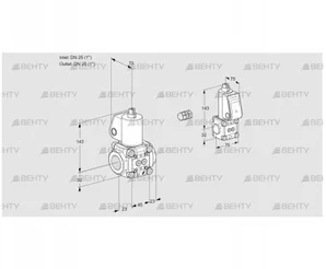 VAS1E25R/25R05NWL/ZS/PP (88100677) Газовый клапан Kromschroder