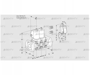 VCS3E50F/50F05NNKGL3/PPZS/PPPP (88100455) Сдвоенный газовый клапан Kromschroder