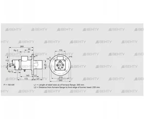 BIO 80HB-300/235-(16A)F (84099803) Газовая горелка Kromschroder