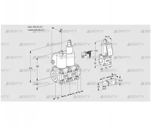 VCS3E50R/50R05NLWL/PPBS/3-PP (88105500) Сдвоенный газовый клапан Kromschroder