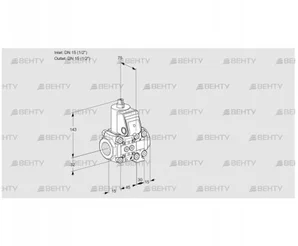 VAS1T15N/15N05NVQR/PP/PP (88107067) Газовый клапан Kromschroder