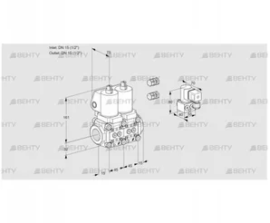 VCS1E15R/15R05NNQSL3/PPBY/PPPP (88106653) Сдвоенный газовый клапан Kromschroder