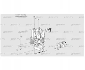 VCV2E40R/40R05FNVKWR/2-PP/PPPP (88100539) Клапан с регулятором соотношения Kromschroder