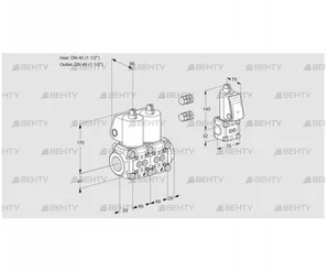 VCS2E40R/40R05NNWL3/PPZS/PPPP (88100926) Сдвоенный газовый клапан Kromschroder