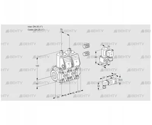 VCS1E25R/25R05NNWR3/PP-1/PPBY (88104816) Сдвоенный газовый клапан Kromschroder