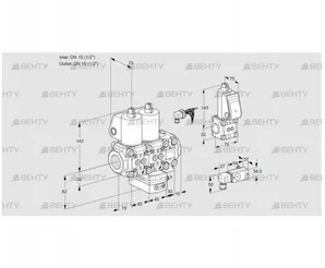 VCH1E15R/15R05NHEVWL/PPZS/3--2 (88101186) Клапан с регулятором расхода Kromschroder