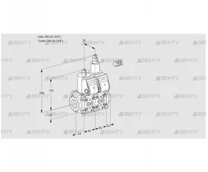 VCS1E20R/20R05NLWR3/PPPP/PPPP (88104721) Сдвоенный газовый клапан Kromschroder