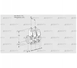 VCS2T40N/40N05NNQR/MMMM/MMMM (88100746) Сдвоенный газовый клапан Kromschroder