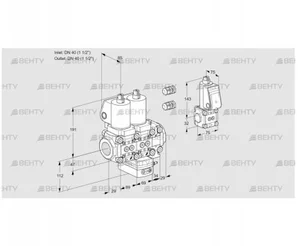 VCH2E40R/40R05NHEVWGL3/BSPP/PPPP (88104162) Клапан с регулятором расхода Kromschroder