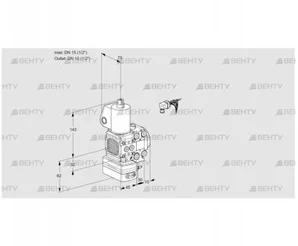 VAG1E15R/15R05FGEVWL/PP/PP (88105970) Газовый клапан с регулятором соотношения Kromschroder