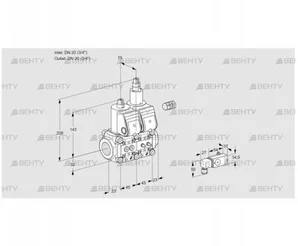 VCS1E20R/20R05NLWR/1-MM/PPPP (88105681) Сдвоенный газовый клапан Kromschroder